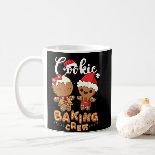 Cookie Baking Crew Christmas Santa Family Team コーヒーマグカップ (ドーナツ)