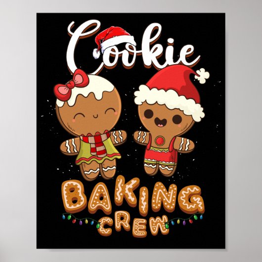 Cookie Baking Crew Christmas Santa Family Team ポスター (正面)
