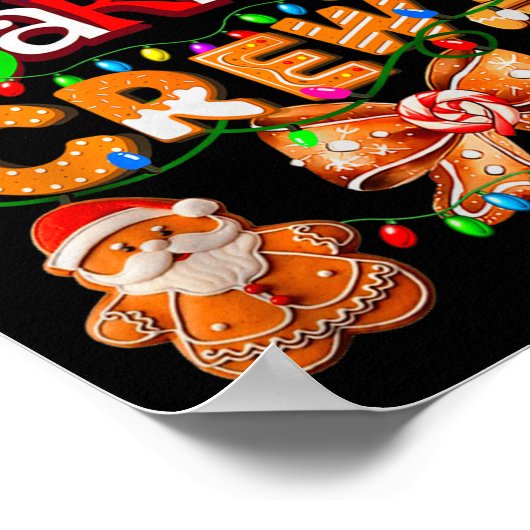 Cookie Baking Crew Cooking Coquette Bow Xmas Ginge ポスター (角)