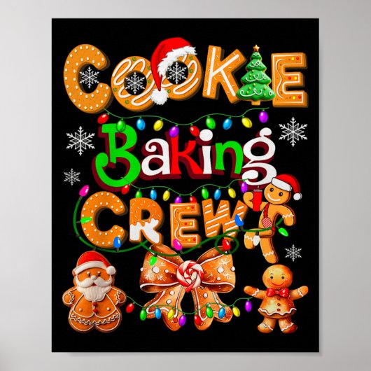 Cookie Baking Crew Cooking Coquette Bow Xmas Ginge ポスター (正面)