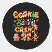 Cookie Baking Crew Cooking Coquette Bow Xmas Ginge ラウンドシール (正面)