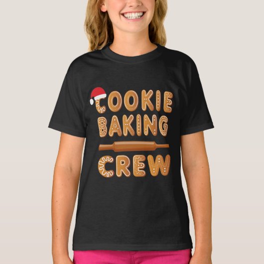 Cookie Baking Crew Family Christmas Gingerbread Tシャツ (正面)