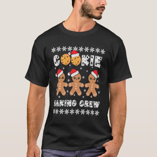 Cookie Baking Crew Gingerbread Men With Xmas Hats  Tシャツ (正面)