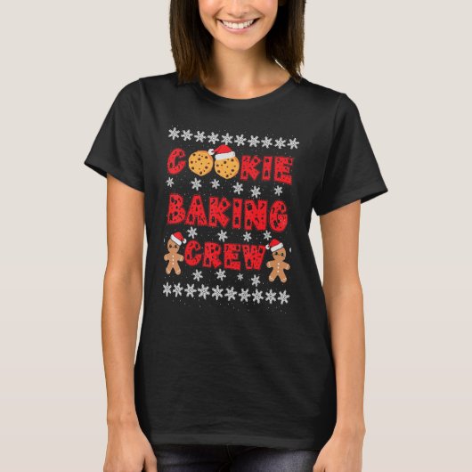 Cookie Baking Crew Gingerbread Men With Xmas Hats  Tシャツ (正面)
