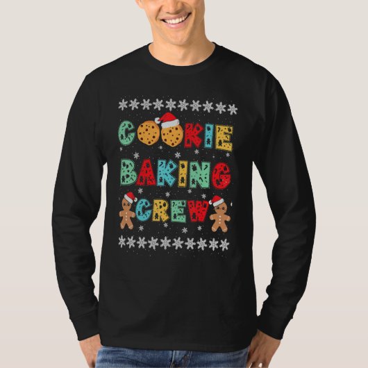 Cookie Baking Crew Gingerbread Men With Xmas Hats  Tシャツ (正面)