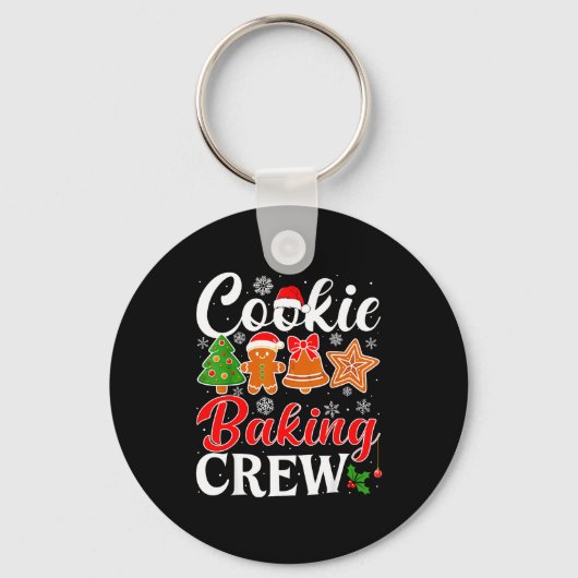 Cookie Baking Crew Gingerbread Xmas Holiday Cookie キーホルダー (正面)