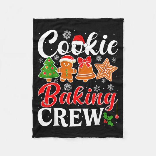 Cookie Baking Crew Gingerbread Xmas Holiday Cookie フリースブランケット (正面)
