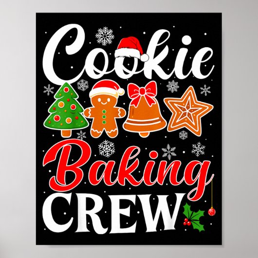 Cookie Baking Crew Gingerbread Xmas Holiday Cookie ポスター (正面)