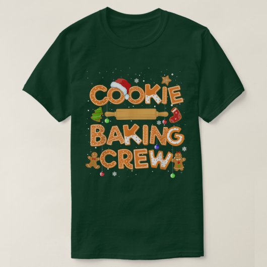 Cookie Baking Crew Matching Family Christmas Pajam Tシャツ (デザイン正面)