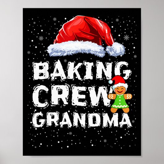 Cookie Baking Crew Shirt Grandma Matching Christma ポスター (正面)