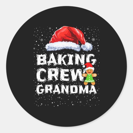 Cookie Baking Crew Shirt Grandma Matching Christma ラウンドシール (正面)