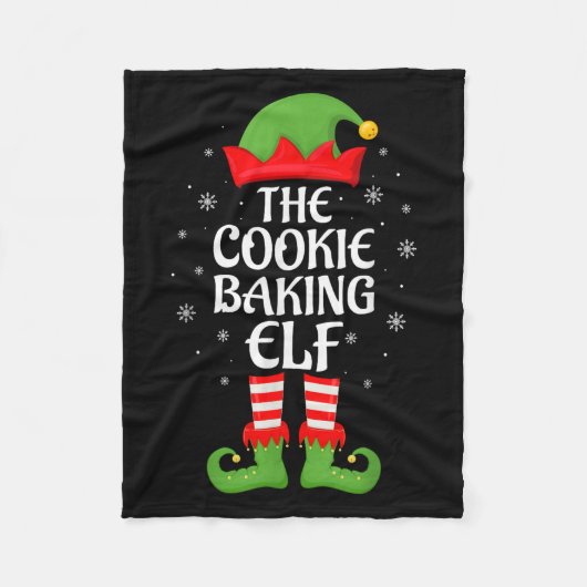 Cookie Baking Elf Xmas Family Matching Elf Squad C フリースブランケット (正面)
