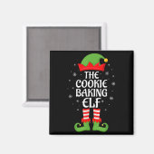 Cookie Baking Elf Xmas Family Matching Elf Squad C マグネット (正面/裏面)