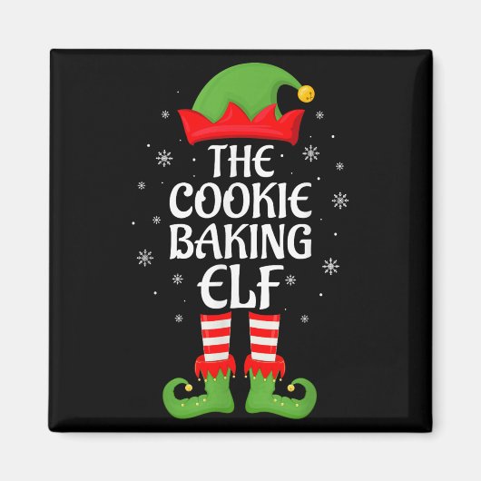 Cookie Baking Elf Xmas Family Matching Elf Squad C マグネット (正面)