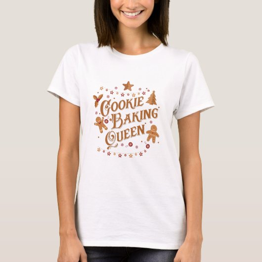 Cookie Baking Queen Holiday Design Tシャツ (正面)