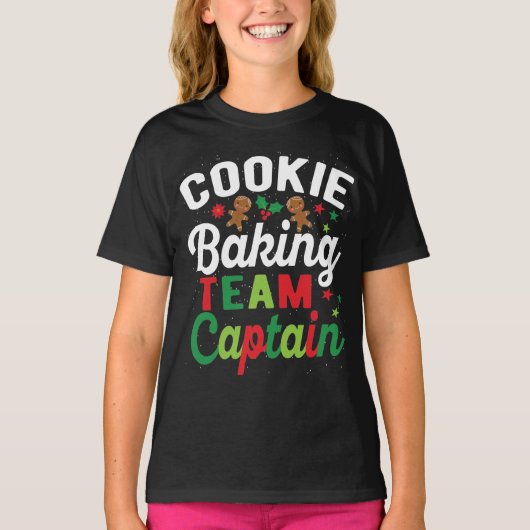  Cookie Baking Team Captain Christmas Gingerbread  Tシャツ (正面)