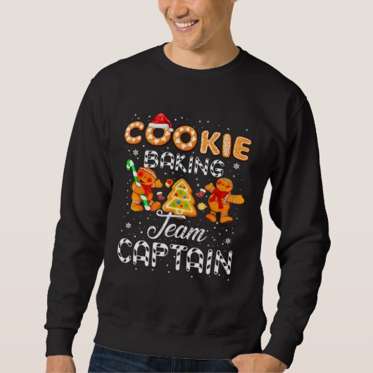Cookie Baking Team Captain Gingerbread Christmas スウェットシャツ (正面)