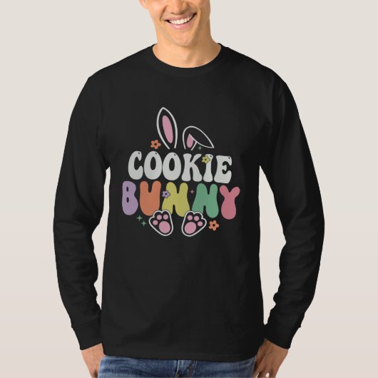 Cookie Bunny Women Easter Day Rabbit Grandma Famil Tシャツ (正面)