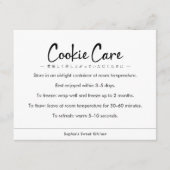Cookie Care Instructions Minimalist Typography サンキューカード (正面)