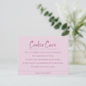 Cookie Care Instructions Pink Simple Typography サンキューカード (スタンド正面)