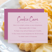 Cookie Care Instructions Pink Simple Typography サンキューカード