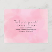 Cookie Care Instructions Simple Pink Watercolor サンキューカード (裏面)