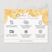Cookie Care Instructions Watercolor Cute サンキューカード (正面)