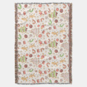 Cookie Christmas Pattern - Sweet and Festive スローブランケット (正面縦)