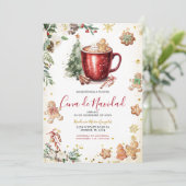 Cookie Cocoa Christmas Spanish Cena De Navidad 招待状 (スタンド正面)