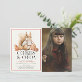 Cookie & Cocoa Squirrel Kidの誕生日写真 招待状 (スタンド正面)