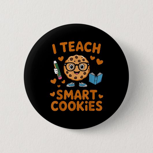 Cookie Costume Teacher S I Teach Smart Cookies Adu 缶バッジ (正面)