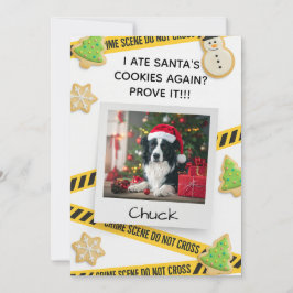 Cookie Crime Scene Funny Dog Christmas Card サンキューカード