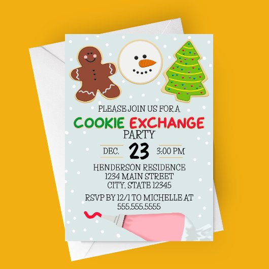 Cookie Exchangeパーティの招待状 招待状