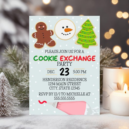 Cookie Exchangeパーティの招待状 招待状