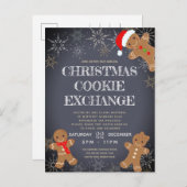 Cookie Exchangeパーティーチャーコールホリデー インビテーションポストカード (正面/裏面)
