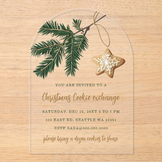 Cookie Exchange Christmas Party アクリル招待状 (正面)