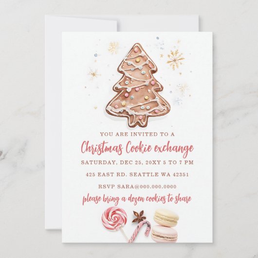 Cookie Exchange Christmas Party 招待状 (正面)