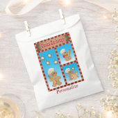 Cookie Exchange Gingerbread Men Bakers フェイバーバッグ (クリップ留めされた状態)