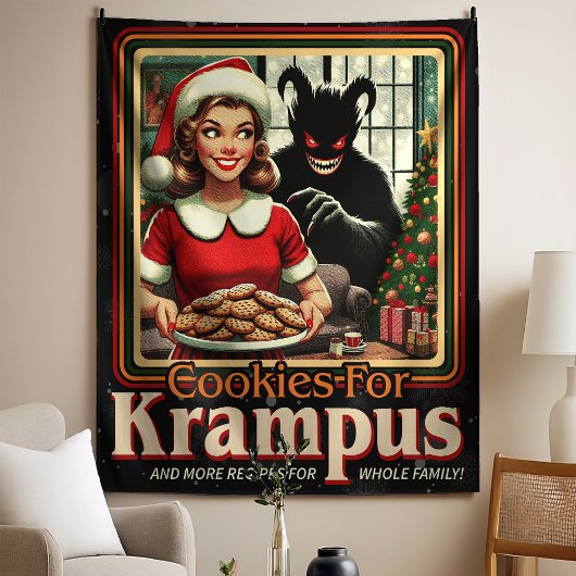 Cookie For Krampus Merry Krampus Christmas Horror タペストリー