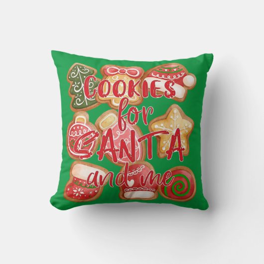 Cookie For Santa And Me – クリスマス クッション (正面)