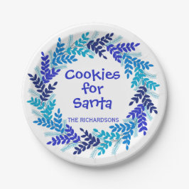 Cookie for Santa Blueクリスマスリース ペーパープレート