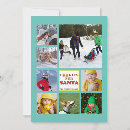 Cookie for Santa Christmas Happyおもしろい家族の写真 招待状 (正面)