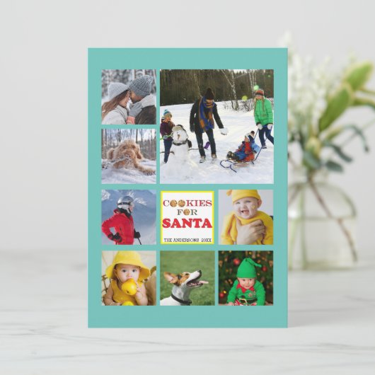 Cookie for Santa Christmas Happyおもしろい家族の写真 招待状 (スタンド正面)