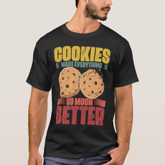Cookie Make Everything Cookie EaterレトロCookie Tシャツ (正面)