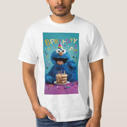 「Cookie Monsterの誕生日Bash:ポップ・アートのエディション！」 Tシャツ (正面)