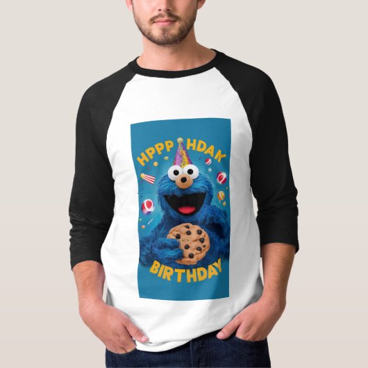 「Cookie Monsterの誕生日Bash:ポップ・アートのエディション!」 Tシャツ (正面)