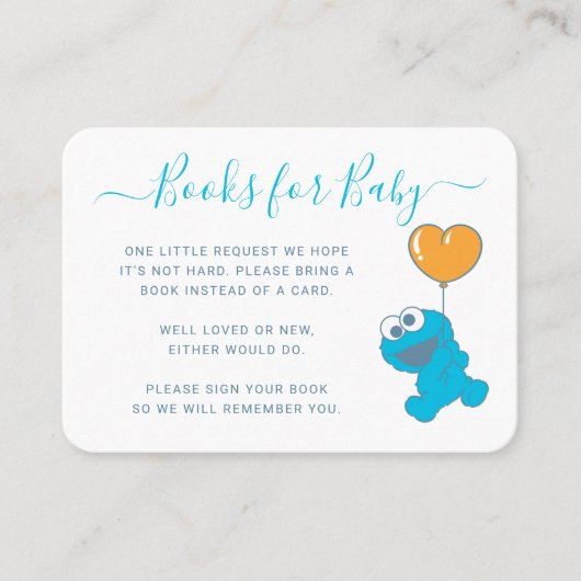 Cookie Monsterバルーンブックの挿入要求 プレイスカード (正面)