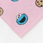 Cookie Monster and Cookies Pink Pattern フリースブランケット (角)