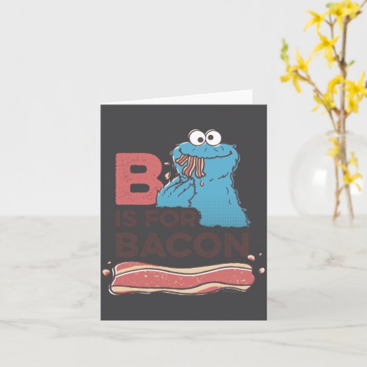 Cookie Monster B Is For Bacon カード (黄色い花)