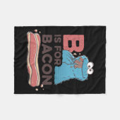 Cookie Monster B Is For Bacon  フリースブランケット (正面(横))